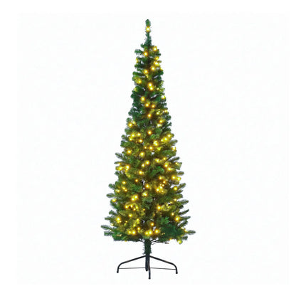 Jingle Jollys 2.4m Pre-Lit Christmas Tree Slim Pencil Xmas Tree Corner Tree - Image 4