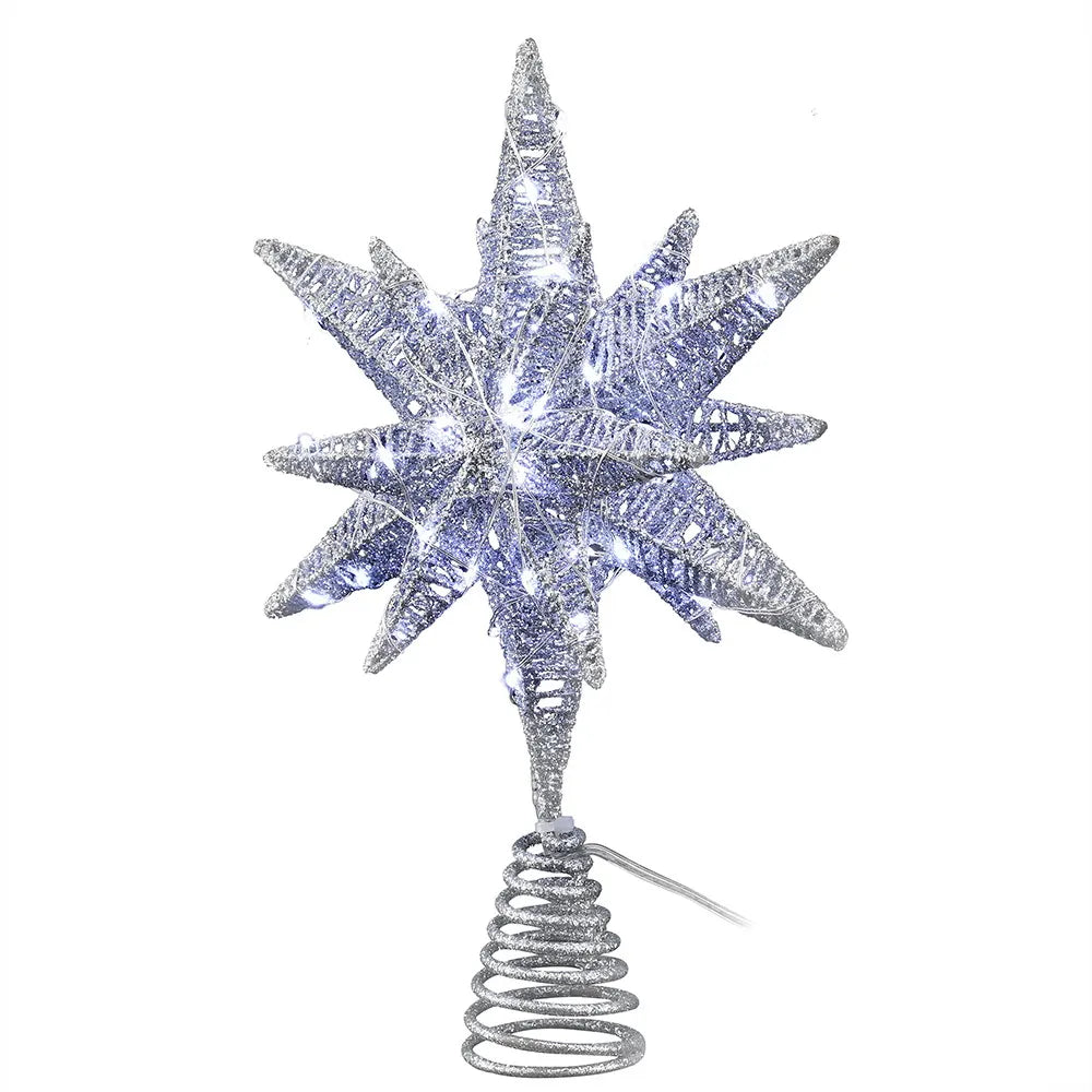 Jingle Jollys 3D Christmas Tree Topper Star LED Decorations Xmas Party Timer - Image 3