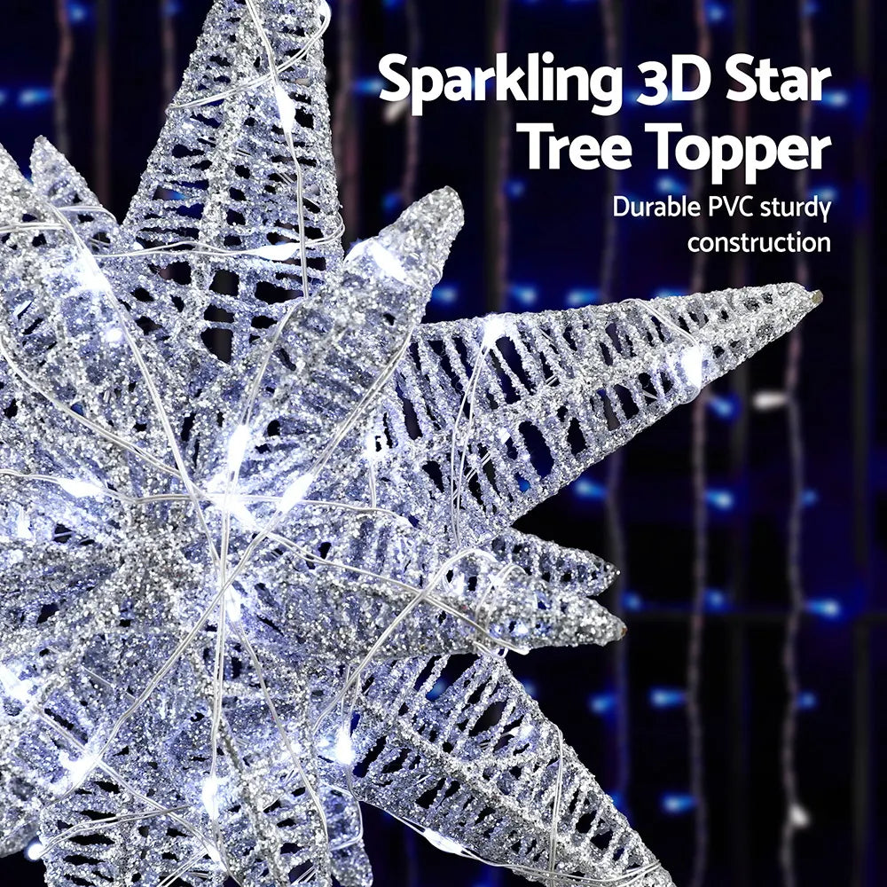 Jingle Jollys 3D Christmas Tree Topper Star LED Decorations Xmas Party Timer - Image 5