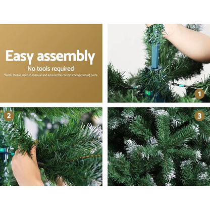 Jingle Jollys Christmas Tree 1.8m Snowy Xmas Tree Decoration 650 Tips - Image 5