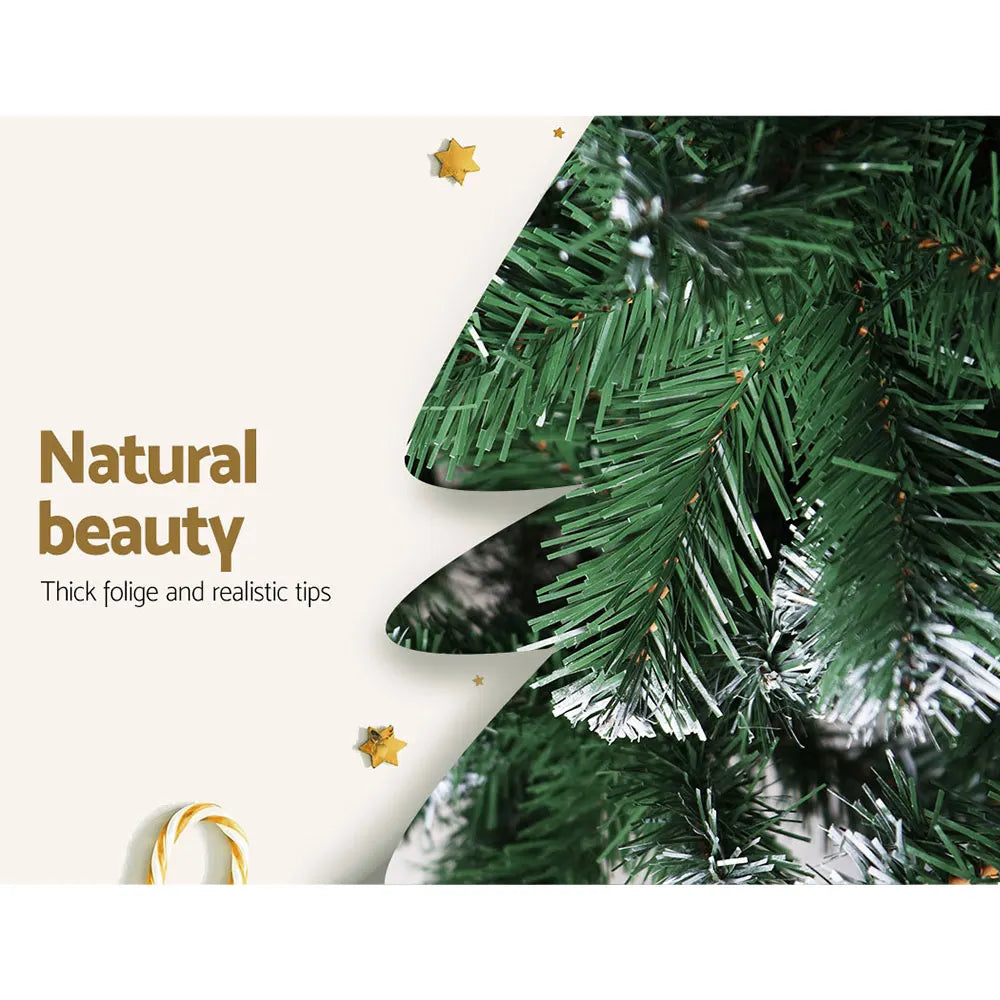 Jingle Jollys Christmas Tree 1.8m Snowy Xmas Tree Decoration 650 Tips - Image 6