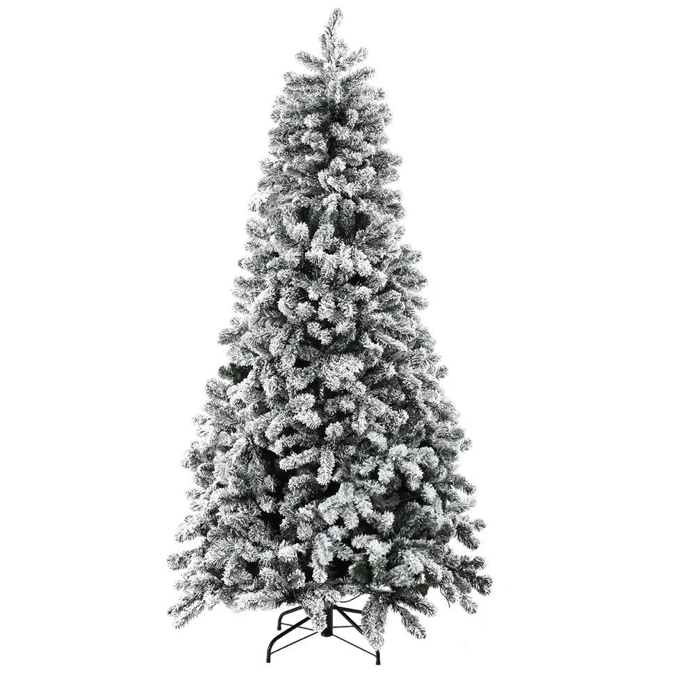 Jingle Jollys Christmas Tree 1.8m Snow Flocked LED Xmas Decoration 8 Light Modes - Image 3