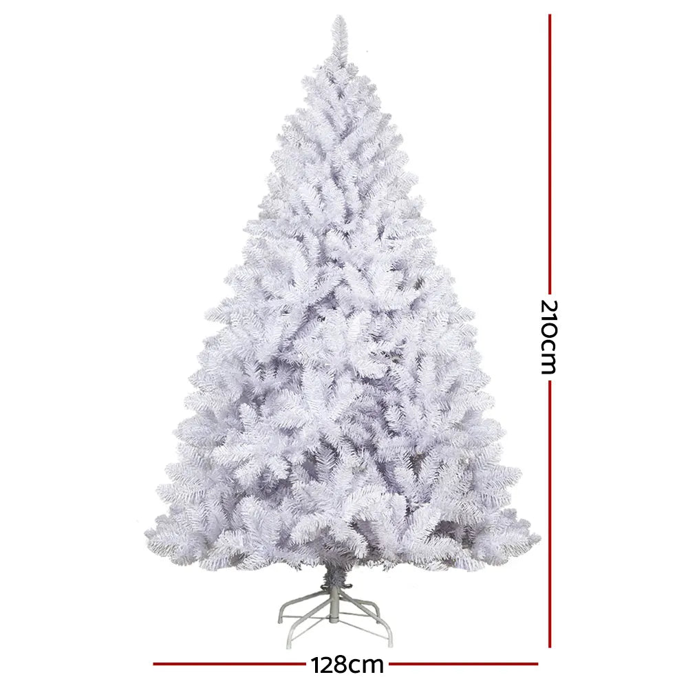 Jingle Jollys Christmas Tree 2.1m 1000 White Tips Xmas Tree Decorations - Image 2