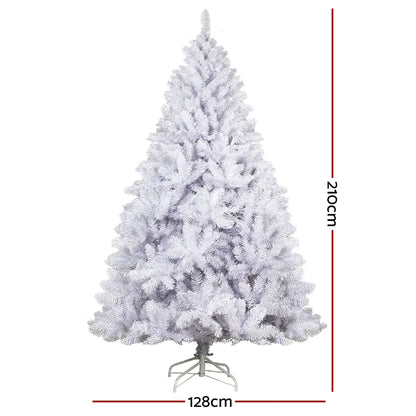 Jingle Jollys Christmas Tree 2.1m 1000 White Tips Xmas Tree Decorations - Image 2