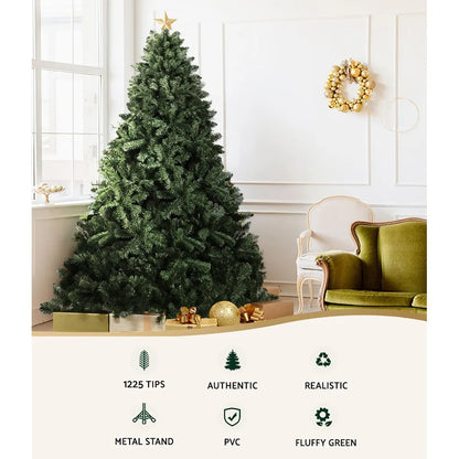 Jingle Jollys Christmas Tree 2.4m Green Xmas Tree Decorations 1225 Tips - Image 4