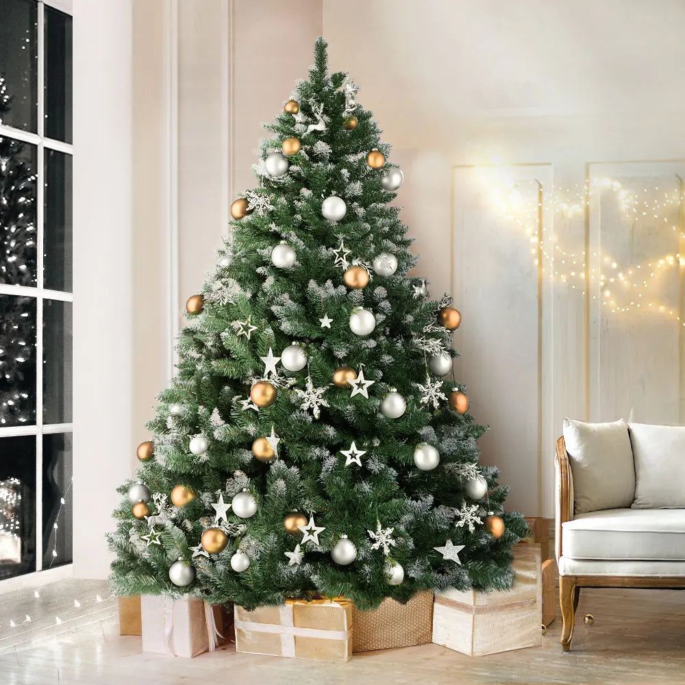 Jingle Jollys Christmas Tree 2.4m Snowy Xmas Tree Decoration 1225 Tips - Image 7
