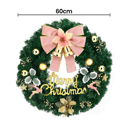Jingle Jollys Christmas Wreath 60CM Garland Flowers Baubles Party Decorations - Image 2