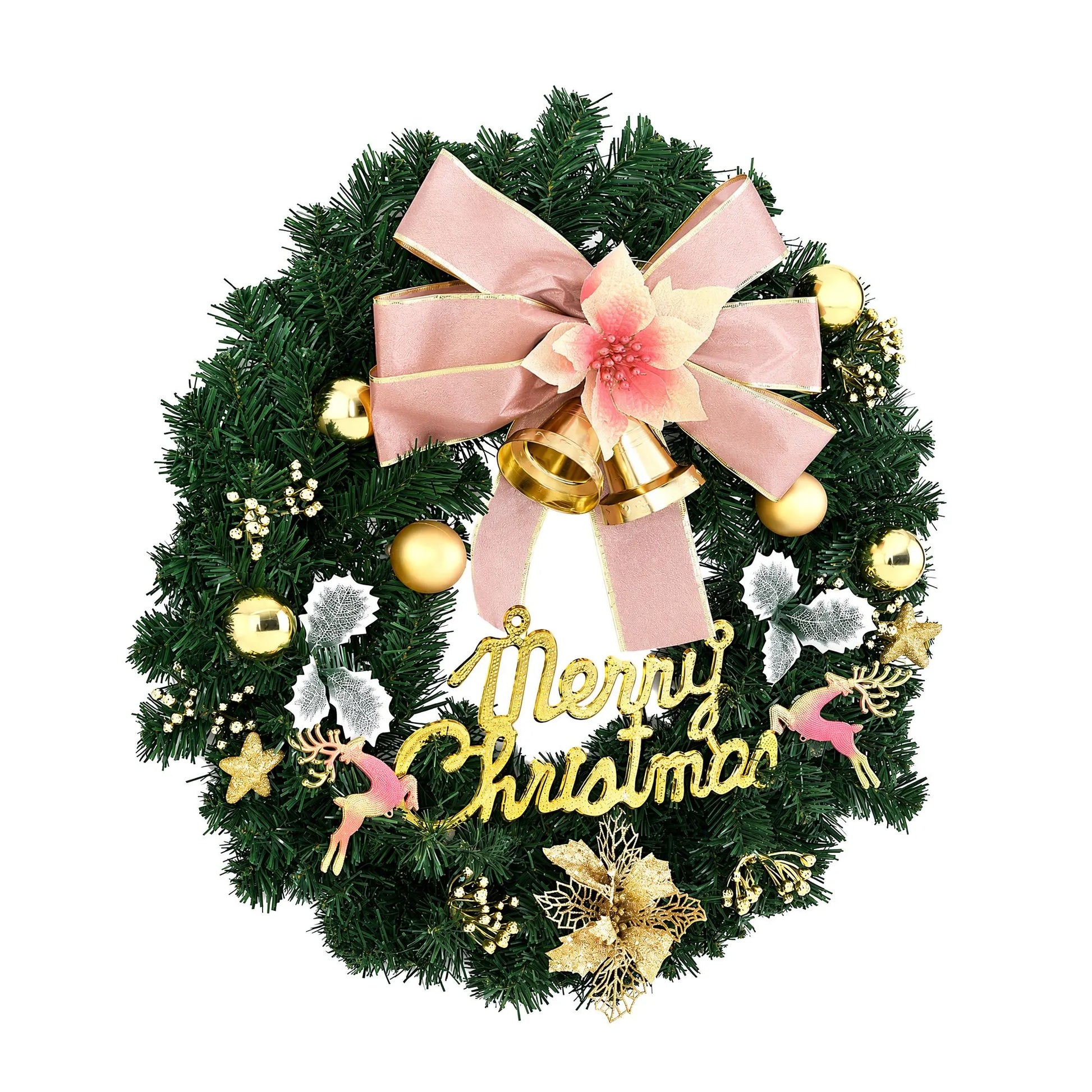 Jingle Jollys Christmas Wreath 60CM Garland Flowers Baubles Party Decorations - Image 3
