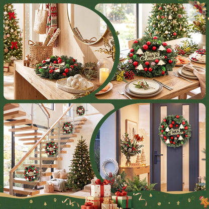 Jingle Jollys Christmas Wreath 40CM Xmas Garland Baubles Ornaments Party Decor - Image 7