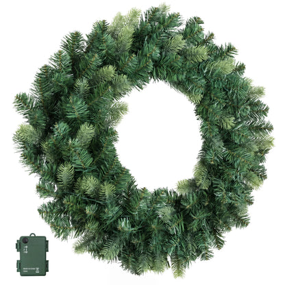 Jingle Jollys 60cm Pre-Lit Christmas Wreath GarlandsWarm White LED Light Door Wreaths Battery Timer - Image 3