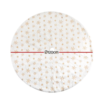 Jingle Jollys Christmas Tree Skirt 120cm Snowflake Ornaments Xmas Decorations - Image 2
