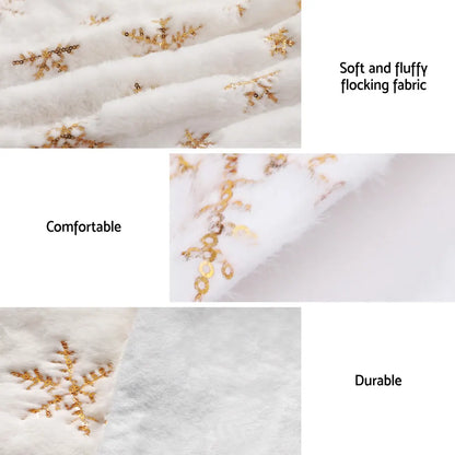 Jingle Jollys Christmas Tree Skirt 90cm Snowflake Ornaments Xmas Decorations - Image 5