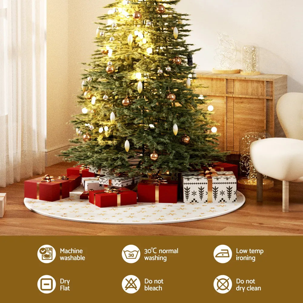 Jingle Jollys Christmas Tree Skirt 90cm Snowflake Ornaments Xmas Decorations - Image 6