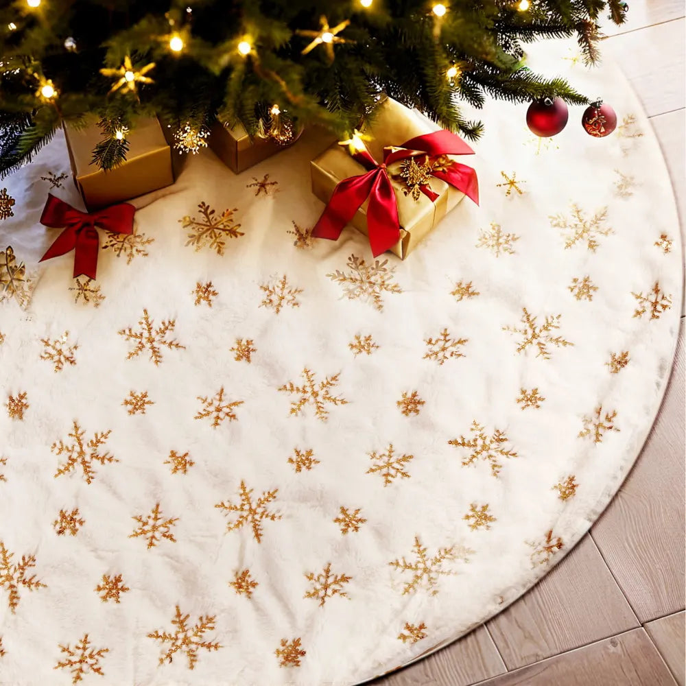 Jingle Jollys Christmas Tree Skirt 90cm Snowflake Ornaments Xmas Decorations - Image 7