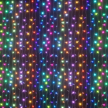 Jingle Jollys 6x3m Christmas Curtain Lights 960 LED RGB Remote Hanging Fairy Backdrop
