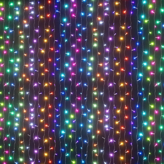 Jingle Jollys 6x3m Christmas Curtain Lights 960 LED RGB Remote Hanging Fairy Backdrop