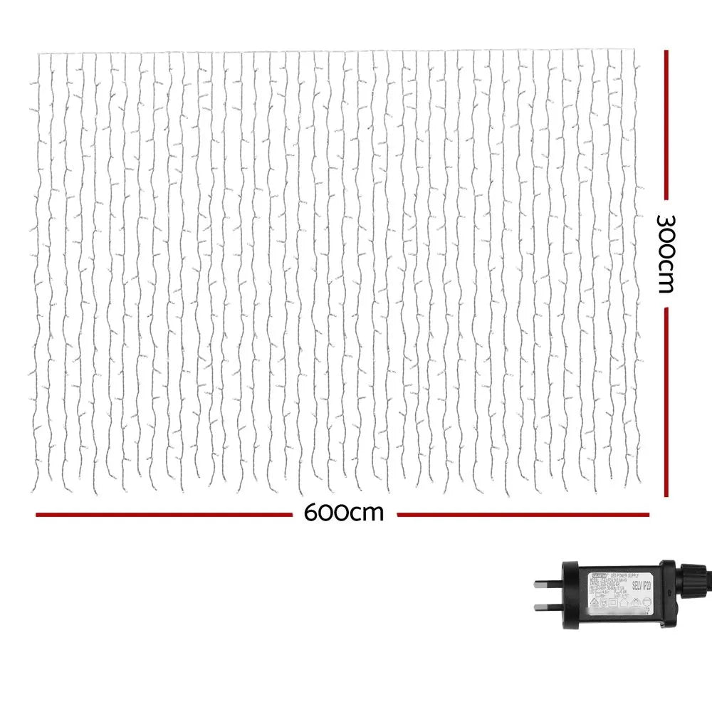 Jingle Jollys 6x3m Christmas Curtain Lights 960 LED RGB Remote Hanging Fairy Backdrop - Image 2