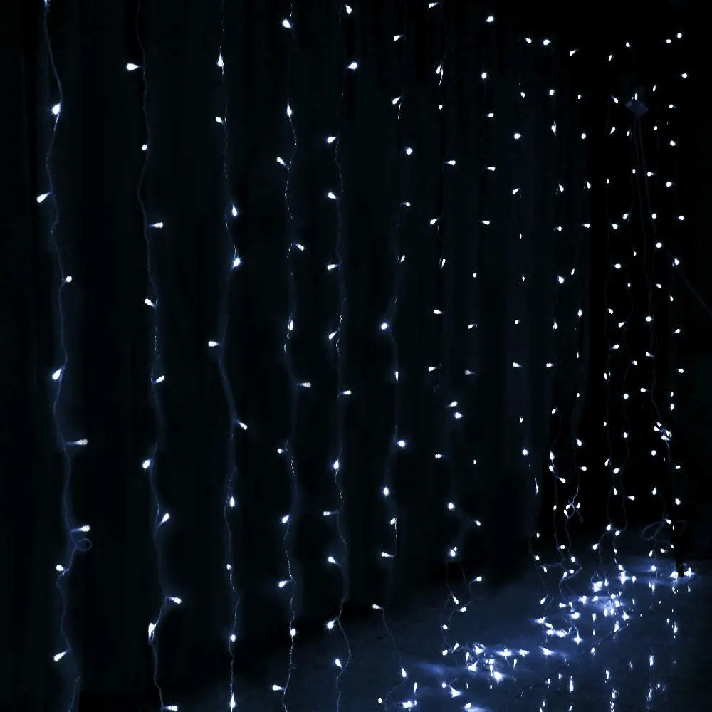 Jingle Jollys 6X3M Christmas Lights Curtain Light Cool White 600 LED - Image 2