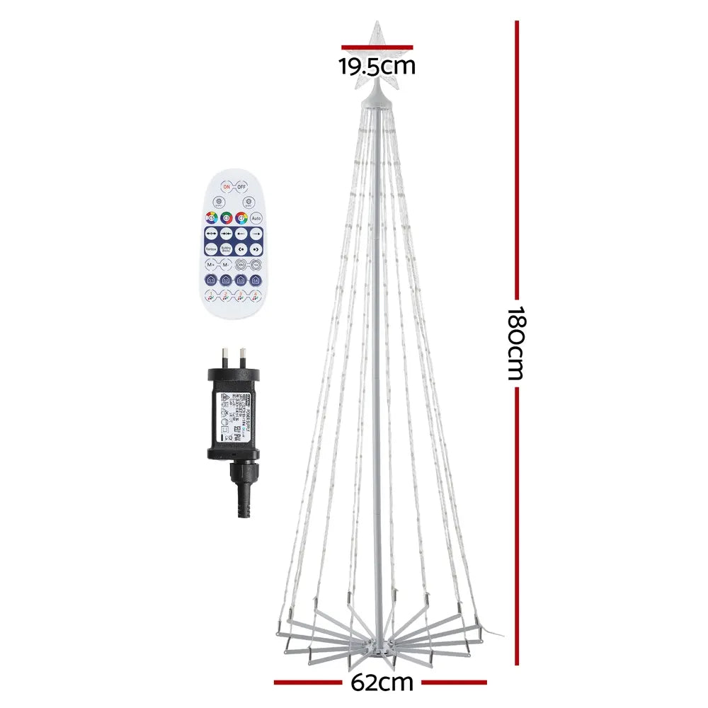 Jingle Jollys Christmas Tree 1.8m 265 RGB LED Fairy Lights Xmas Trees Decoration - Image 2