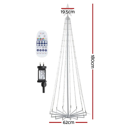 Jingle Jollys Christmas Tree 1.8m 265 RGB LED Fairy Lights Xmas Trees Decoration - Image 2