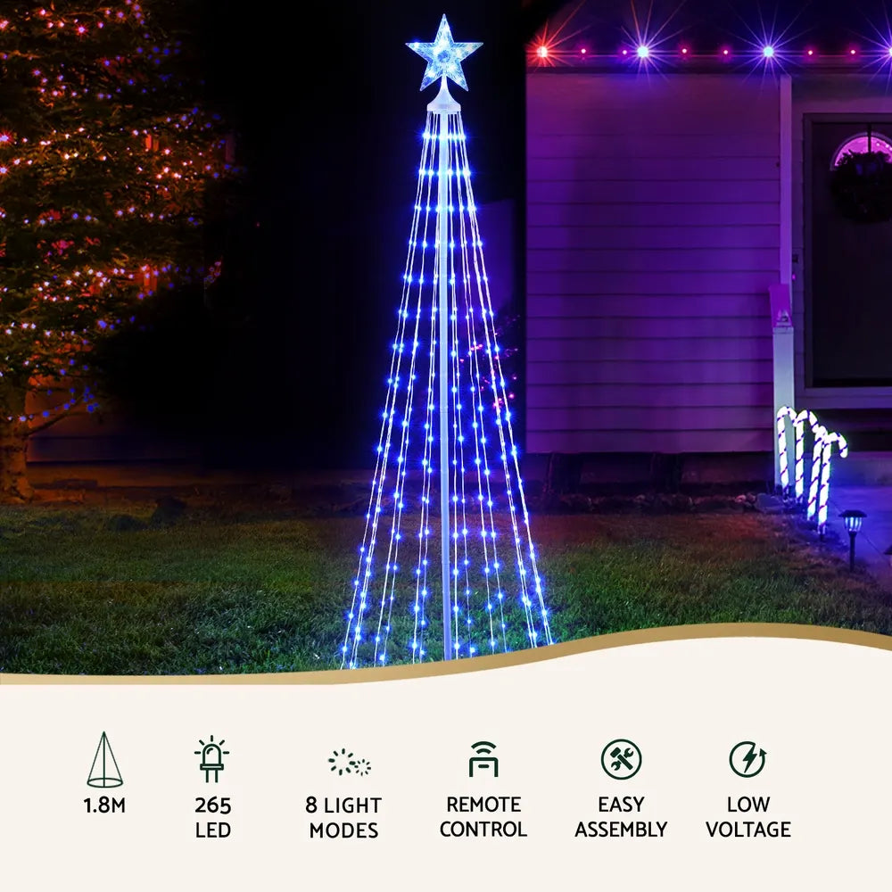 Jingle Jollys Christmas Tree 1.8m 265 RGB LED Fairy Lights Xmas Trees Decoration - Image 4