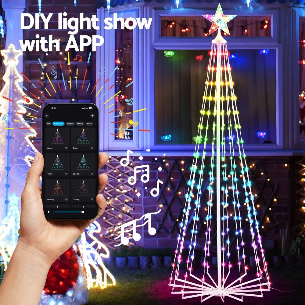 Jingle Jollys Christmas Tree 1.8m 265 RGB LED Fairy Lights Xmas Trees Decoration - Image 6