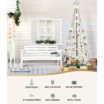 3.6M Christmas Tree 400 LED Solar Jingle Jollys - Image 4