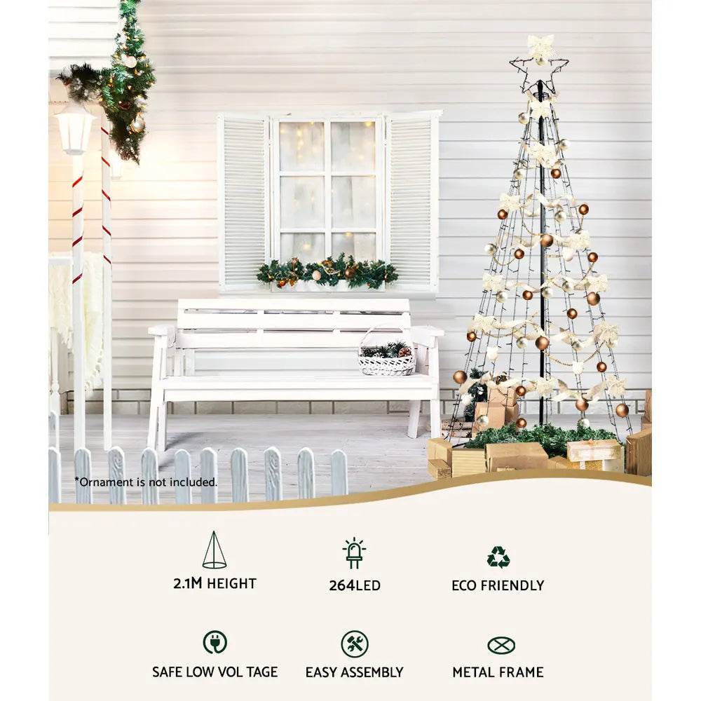 2.1M Christmas Tree 264 LED Solar Jingle Jollys - Image 3