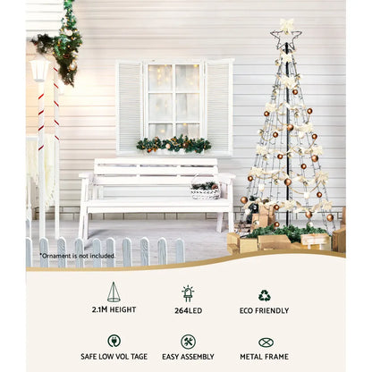 2.1M Christmas Tree 264 LED Solar Jingle Jollys - Image 3
