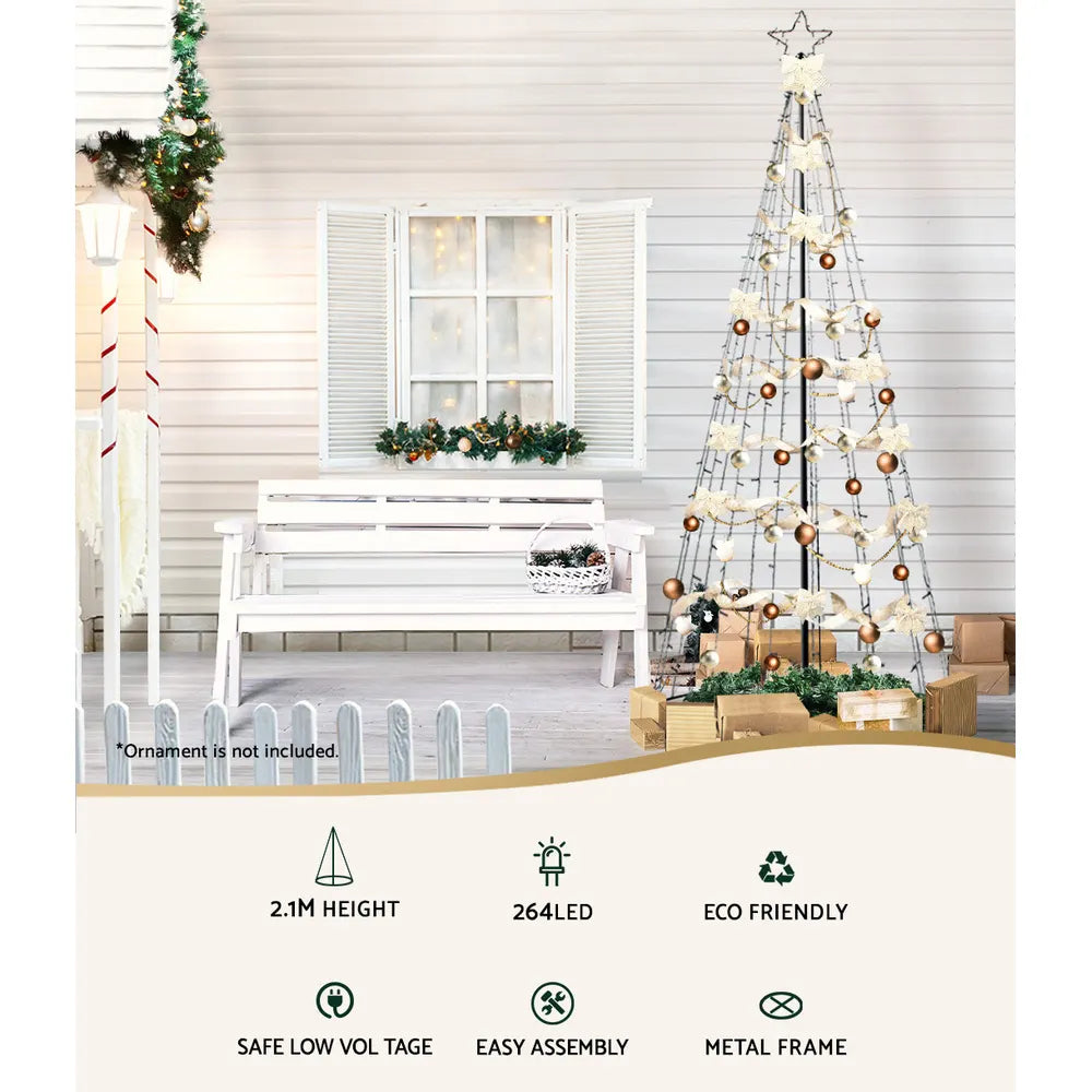 2.1M Christmas Tree LED Solar Warm Jingle Jollys - Image 3