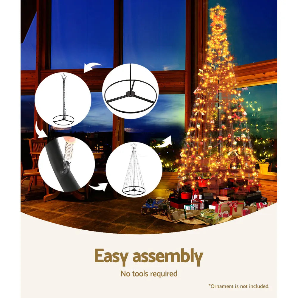 2.1M Christmas Tree LED Solar Warm Jingle Jollys - Image 6