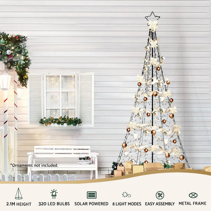 Jingle Jollys Solar Christmas Tree 2.1m 320 LED Net Lights Xmas Trees Decoration - Image 4