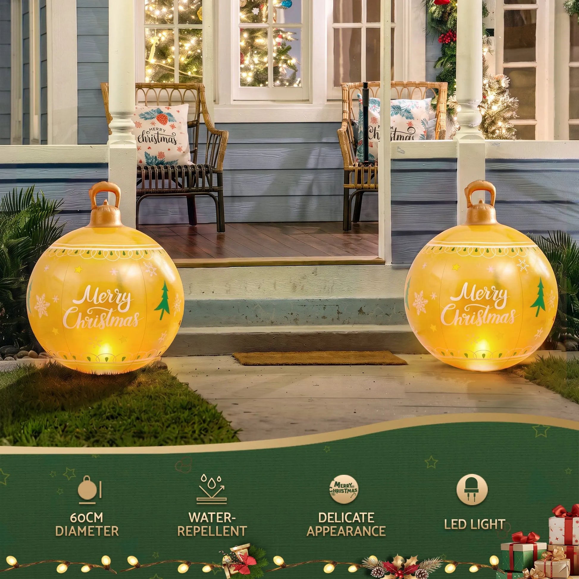 Jingle Jollys Christmas Inflatable Ball 60cm Led Illuminated Xmas Decoration - Image 5