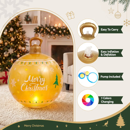 Jingle Jollys Christmas Inflatable Ball 60cm Led Illuminated Xmas Decoration - Image 6