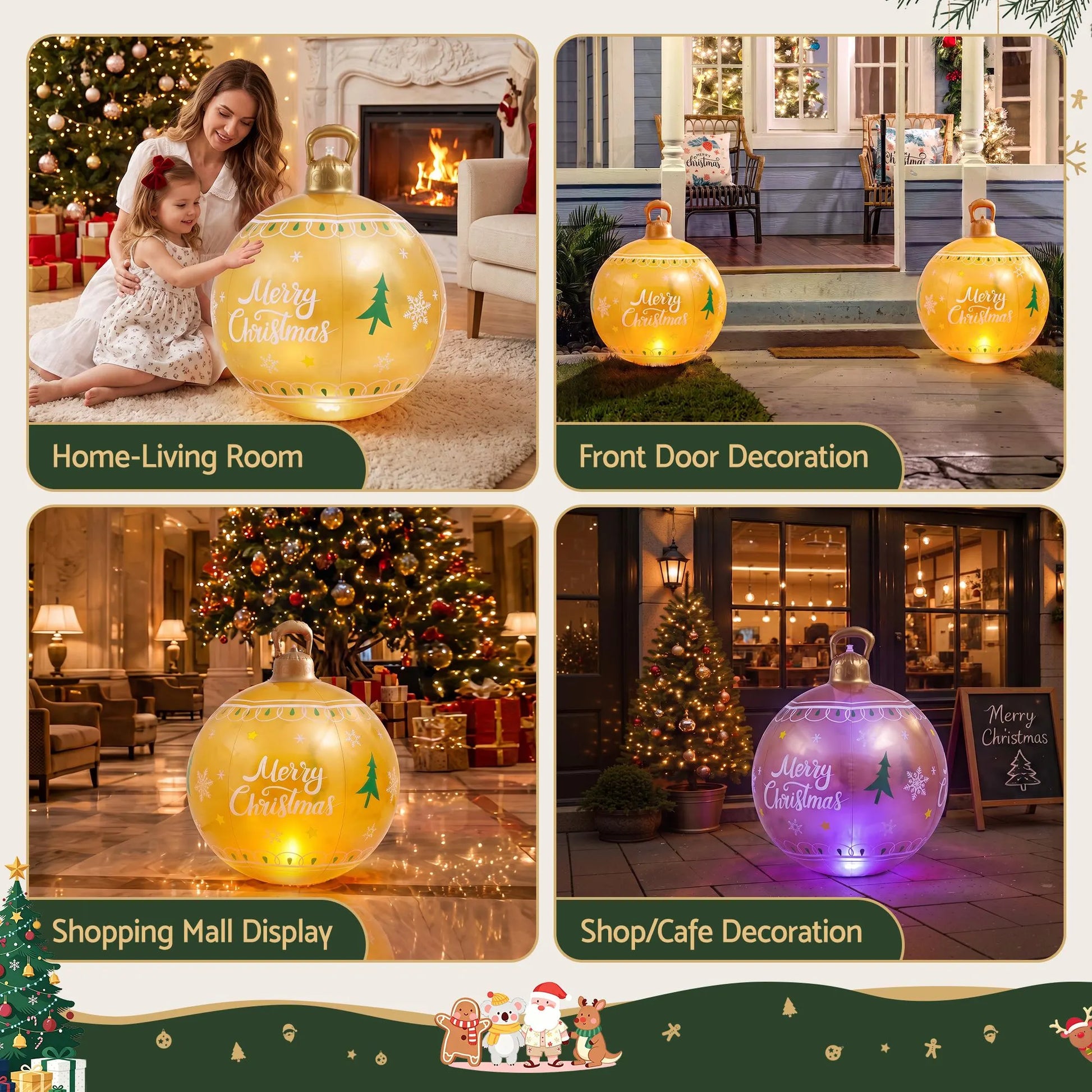 Jingle Jollys Christmas Inflatable Ball 60cm Led Illuminated Xmas Decoration - Image 8
