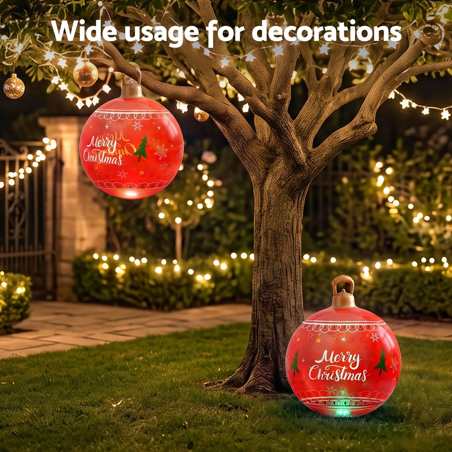 Jingle Jollys Christmas Inflatable Ball 60cm Led Illuminated Xmas Decoration Red - Image 7