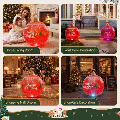Jingle Jollys Christmas Inflatable Ball 60cm Led Illuminated Xmas Decoration Red - Image 8