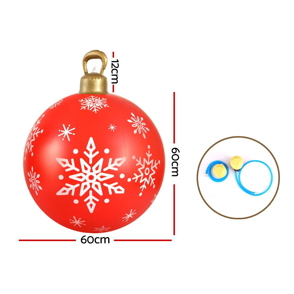 Jingle Jollys Christmas Inflatable Ball Bauble 60cm Outdoor Decoration Red - Image 2
