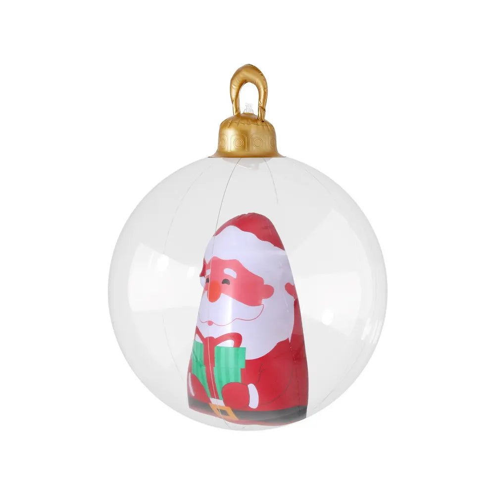 Jingle Jollys Christmas Inflatable Ball 60cm Santa Decoration Giant Bauble Clear - Image 3