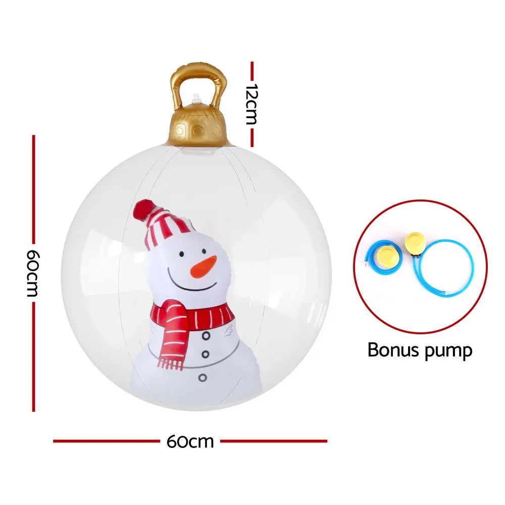 Jingle Jollys Christmas Inflatable Ball 60cm Snowman Decoration Giant Bauble - Image 2