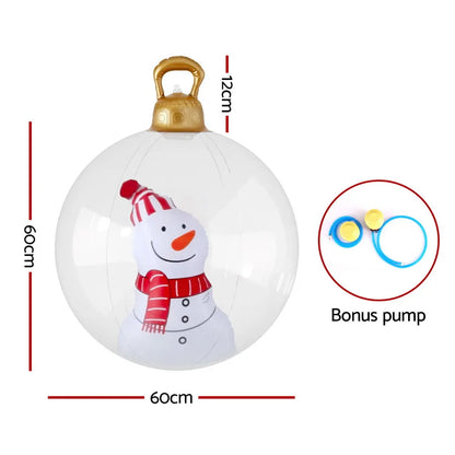 Jingle Jollys Christmas Inflatable Ball 60cm Snowman Decoration Giant Bauble - Image 2