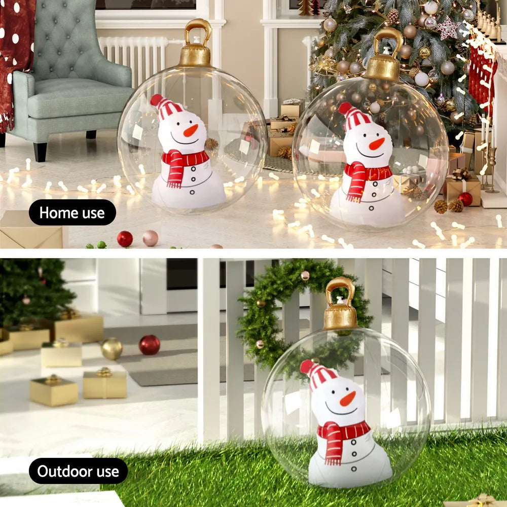 Jingle Jollys Christmas Inflatable Ball 60cm Snowman Decoration Giant Bauble - Image 5