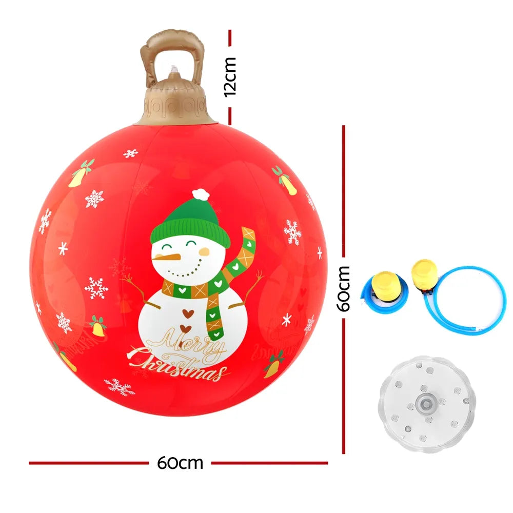Jingle Jollys Christmas Inflatable Ball 60cm Illuminated Led Snowman Xmas Decor - Image 2