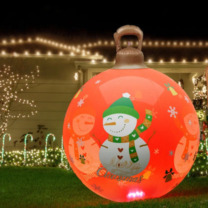 Jingle Jollys Christmas Inflatable Ball 60cm Illuminated Led Snowman Xmas Decor - Image 7