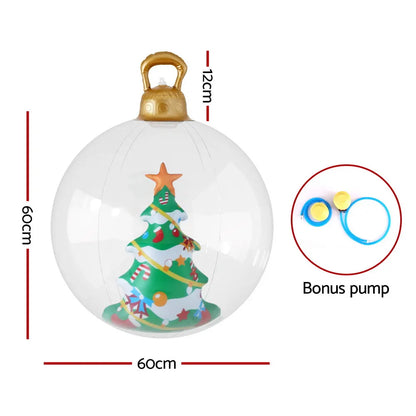 Jingle Jollys Christmas Inflatable Ball 60cm Tree Decoration Giant Bauble Clear - Image 2
