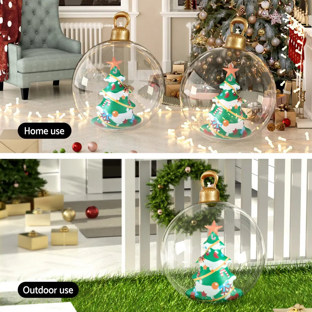 Jingle Jollys Christmas Inflatable Ball 60cm Tree Decoration Giant Bauble Clear - Image 5