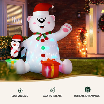 Jingle Jollys Christmas Inflatable Bear 1.8M Height LED Outdoor Decorations Illuminated - Image 5