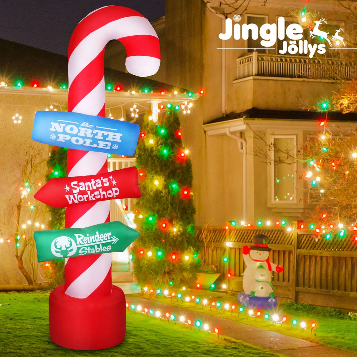 Jingle Jollys Christmas Inflatable Candy Pole 2.4M Illuminated Decorations - Image 9