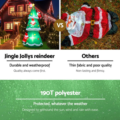 Jingle Jollys Christmas Inflatable Santa Tree 5M Illuminated Decorations - Image 6