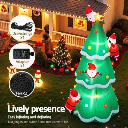 Jingle Jollys Christmas Inflatable Santa Tree 5M Illuminated Decorations - Image 7